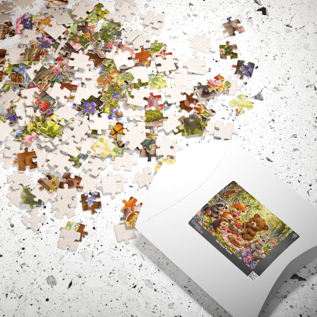 Woodland Friends Picnic Jigsaw Puzzle — Cute Animal 110/520 Piece Puzzle